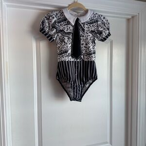 Glamour Costumes black and white dance costume style GCR099 adult medium